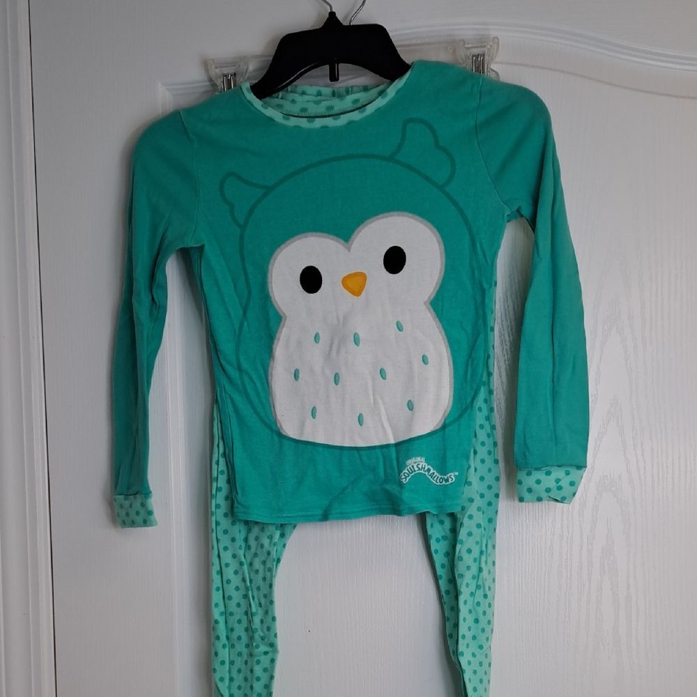 Squishmallows Winston Teal Green Owl Pajama Set